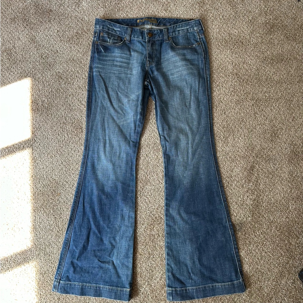 Express Blue Flare & Wide Leg Jeans - Picture 9 of 9